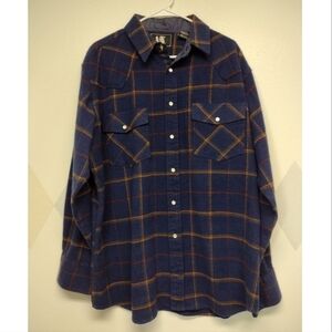 Rock Creek Ranch windowpane plaid pearl snap shirt